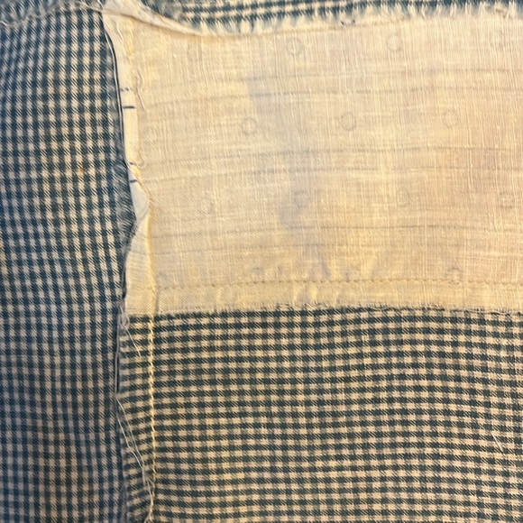 Vintage patchwork quilt blocks Circa 1880’s blues blacks pink, gingham Ex - Picture 9 of 12